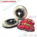 KnightSports Sports 4-POT Brake Kit with Chrome-Painted Calipers fits 2015-2025 Mazda2 [DJ] KZD69005