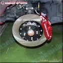 KnightSports Sports 4-POT Brake Kit with Chrome-Painted Calipers fits 2015-2025 Mazda2 [DJ] KZD69005