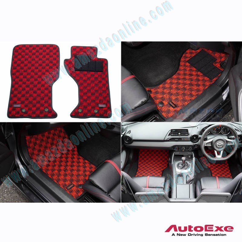 AutoExe Sports Checker Carpet Mats fits 17-24 Mazda MX-5 RF Miata [NDRF] MND10300