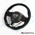 Kenstyle Flat Bottomed Suede Steering Wheel fits 15-16 Mazda CX-3 [DK] MA03