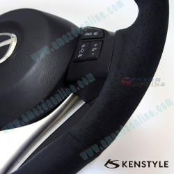 Kenstyle Flat Bottomed Suede Steering Wheel fits 15-16 Mazda CX-3 [DK] MA03