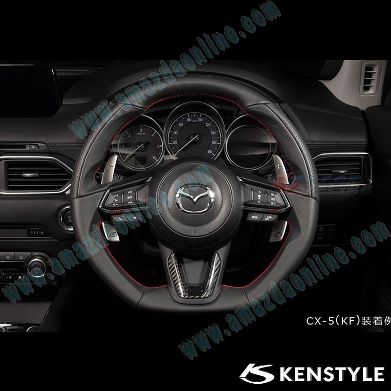 Kenstyle Flat Bottomed Leather Steering Wheel fits 17-24 Mazda2 [DJ] MD01