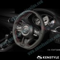 Kenstyle Flat Bottomed Leather Steering Wheel fits 17-24 Mazda2 [DJ] MD01