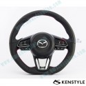 Kenstyle Flat Bottomed Leather Steering Wheel fits 17-24 Mazda2 [DJ] MD01