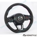 Kenstyle Flat Bottomed Leather Steering Wheel fits 17-24 Mazda2 [DJ] MD01