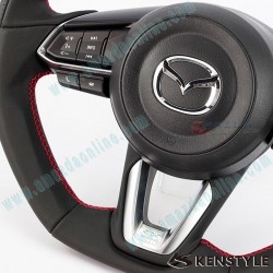 Kenstyle Flat Bottomed Leather Steering Wheel fits 17-24 Mazda2 [DJ] MD01