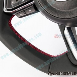 Kenstyle Flat Bottomed Leather Steering Wheel fits 17-24 Mazda2 [DJ] MD01