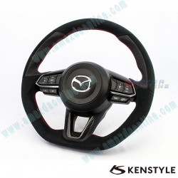 Kenstyle Flat Bottomed Leather Steering Wheel fits 17-24 Mazda2 [DJ] MD01