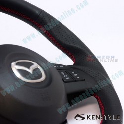 Kenstyle Flat Bottomed Leather Steering Wheel fits 13-16 Mazda3 [BM] MA01