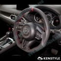 Kenstyle Flat Bottomed Leather Center Line Steering Wheel fits 17-18 Mazda3 [BN] MD03