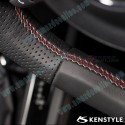 Kenstyle Flat Bottomed Leather and Carbon Fibre Steering Wheel fits 17-24 Mazda2 [DJ] MD04