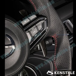 Kenstyle Flat Bottomed Leather and Carbon Fibre Steering Wheel fits 17-24 Mazda2 [DJ] MD04