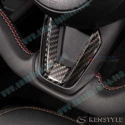 Kenstyle Flat Bottomed Leather and Carbon Fibre Steering Wheel fits 17-24 Mazda2 [DJ] MD04