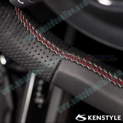 Kenstyle Flat Bottomed Leather and Carbon Fibre Steering Wheel fits 17-18 Mazda3 [BN] MD04