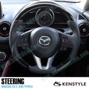 Kenstyle Flat Bottomed Leather and Piano Black Steering Wheel fits 15-16 Mazda CX-3 [DK] MA05