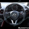 Kenstyle Flat Bottomed Leather and Piano Black Steering Wheel fits 15-16 Mazda2 [DJ] MA05