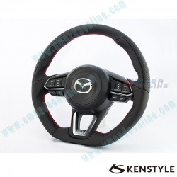 Kenstyle Flat Bottomed Leather Steering Wheel fits 17-24 Mazda CX-8 [KG] MD01