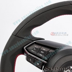 Kenstyle Flat Bottomed Leather Steering Wheel fits 17-24 Mazda CX-8 [KG] MD01