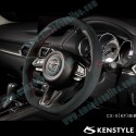 Kenstyle Flat Bottomed Leather Steering Wheel fits 17-24 Mazda CX-8 [KG] MD01