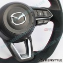 Kenstyle Flat Bottomed Suede Steering Wheel fits 17-24 Mazda2 [DJ] MD02