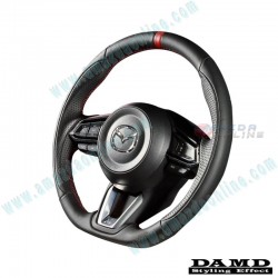 Damd Flat Bottomed Nappa Leather Steering Wheel fits 17-24 Mazda CX-3 [DK] SS360MLL