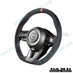 Damd Flat Bottomed Suede Steering Wheel fits 17-18 Mazda3 [BN] SS360MLS