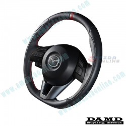 Damd Flat Bottomed Nappa Leather Steering Wheel fits 13-16 Mazda3 [BM] SS360ML