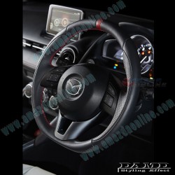 Damd Flat Bottomed Nappa Leather Steering Wheel fits 13-16 Mazda CX-5 [KE] SS360ML