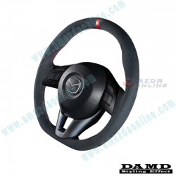 Damd Flat Bottomed Suede Steering Wheel fits 13-16 Mazda3 [BM] SS360MS