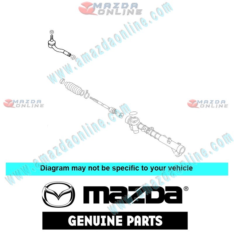 Mazda Genuine Right Tie Rod End D350-32-280A fits 02-04 MAZDA2 [DY] D350-32-280A