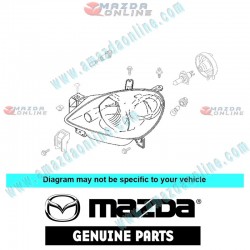 Mazda Genuine Right Head Lamp Unit D522-51-0K0A fits 05-07 MAZDA2 [DY] D522-51-0K0A