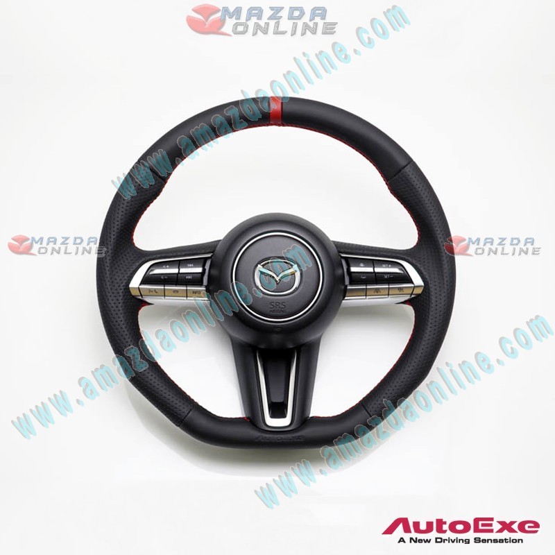 AutoExe Flat Bottom Leather Steering Wheel fits 2022-2024 Mazda CX-60 [KH] MKH137003