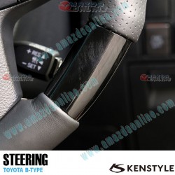 Kenstyle Dark Wood Leather Combination Steering Wheel fits 15-24 Toyota Alphard [GGH, AGH] TB01