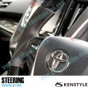 Kenstyle Wood Leather Combination Steering Wheel fits 15-24 Toyota Alphard [GGH, AGH] TB02