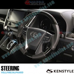 Kenstyle Wood Leather Combination Steering Wheel fits 15-24 Toyota Alphard Hybrid [AYH] TB02