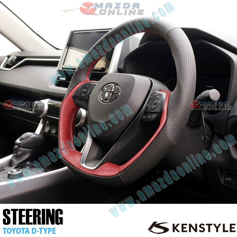 Kenstyle Flat Bottomed Nappa Leather Steering Wheel fits 18-24 Toyota RAV4 [MXA] TD03