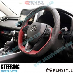 Kenstyle Flat Bottomed Nappa Leather Steering Wheel fits 18-24 Toyota RAV4 Hybrid [AXA] TD03