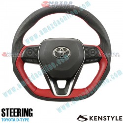 Kenstyle Flat Bottomed Nappa Leather Steering Wheel fits 18-24 Toyota RAV4 Hybrid [AXA] TD03