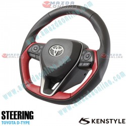 Kenstyle Flat Bottomed Nappa Leather Steering Wheel fits 18-24 Toyota RAV4 Hybrid [AXA] TD03