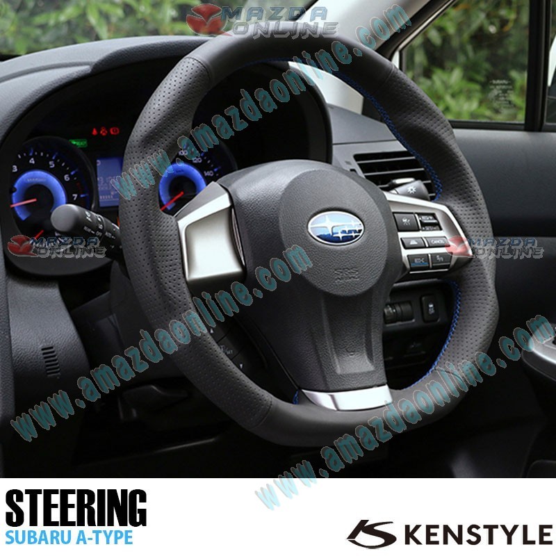 Kenstyle Flat Bottomed Leather Steering Wheel fits 11-16 Subaru Impreza [GJ, A-E] SA01