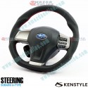 Kenstyle Flat Bottomed Leather Steering Wheel fits 11-16 Subaru Impreza [GJ, A-E] SA01