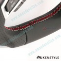 Kenstyle Flat Bottomed Leather and Carbon Fibre with double stitching Steering Wheel fits 15-24 Miata [ND,NE] MC03