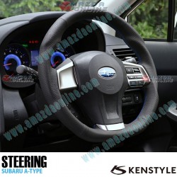 Kenstyle Flat Bottomed Leather Steering Wheel fits 11-16 Subaru Impreza Sport [GP, A-E] SA01