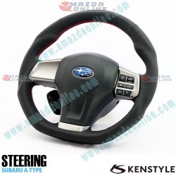 Kenstyle Flat Bottomed Leather Steering Wheel fits 11-16 Subaru Impreza Sport [GP, A-E] SA01