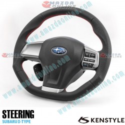 Kenstyle Flat Bottomed Leather Steering Wheel fits 11-16 Subaru Impreza [GJ, A-E] SD01