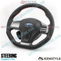 Kenstyle Flat Bottomed Leather Steering Wheel fits 11-16 Subaru Impreza Sport [GP, A-E] SD01