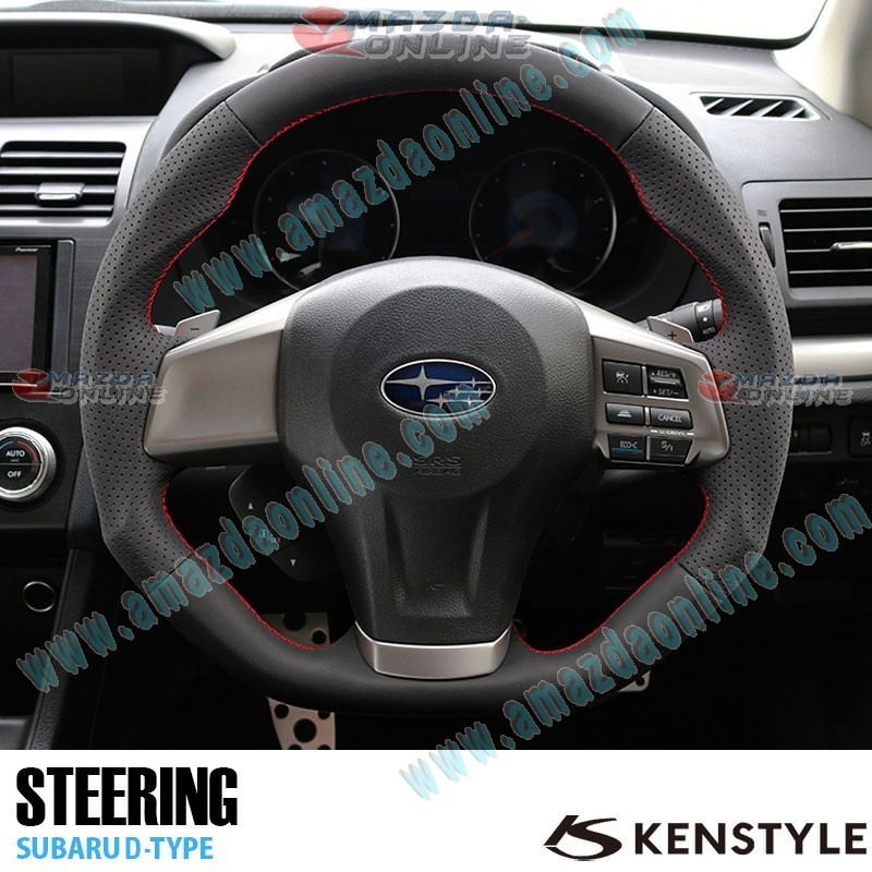 Kenstyle Flat Bottomed Leather Steering Wheel fits 12-14 Subaru Legacy B4 [BM, D-E] SD01