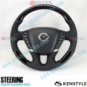 Kenstyle Silver Rosewood Leather Combination Steering Wheel fits 10-13 Nissan Elgrand [E52] NA01