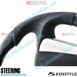 Kenstyle African Wood Leather Combination Steering Wheel fits 10-13 Nissan Elgrand [E52] NA02