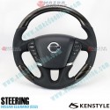 Kenstyle Black Maple Wood Leather Combination Steering Wheel fits 14-24 Nissan Elgrand [E52] NA04